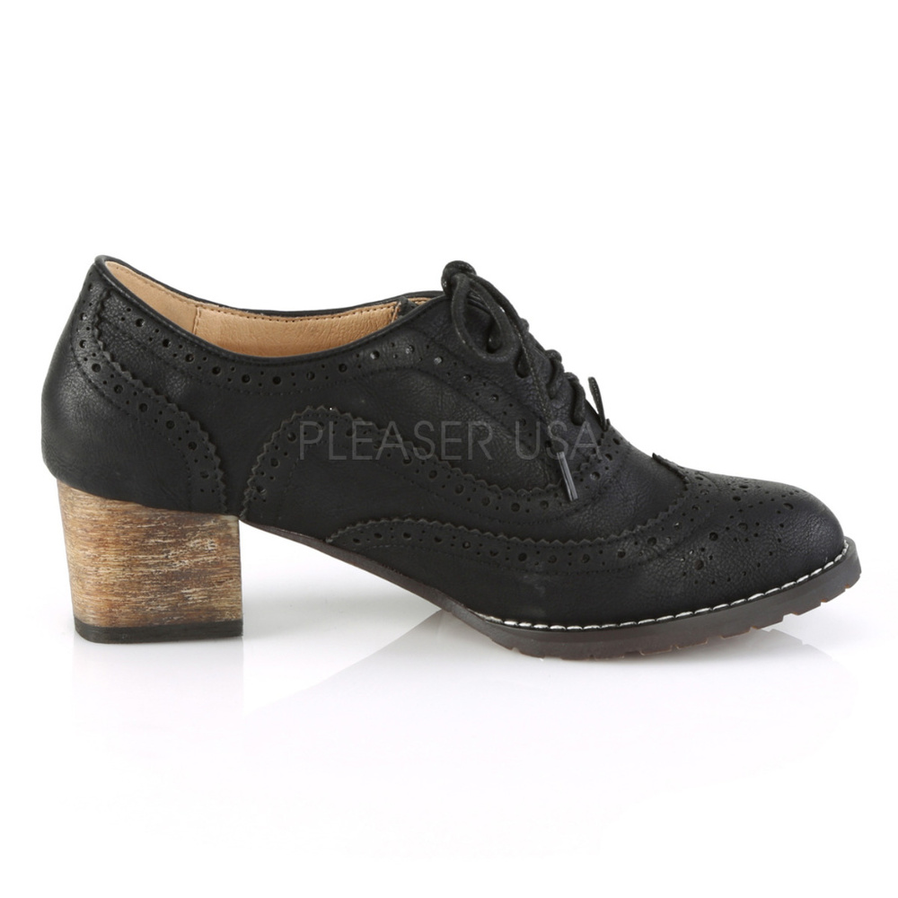 ❤️ Wingtip Oxford Spectator Heel Lace Up Saddle Shoes - Picture 5 of 5